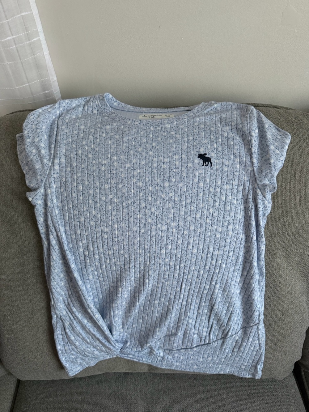 abercrombie kids Light Blue Ribbed Short Sleeve Tee
